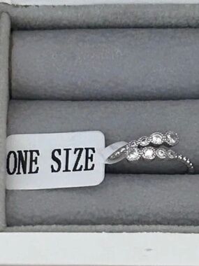 Charmed Aroma - Silver Crystal-Accent Stacking Ring